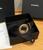 Fortok Chanel Leather Belt Black/Gold - 1