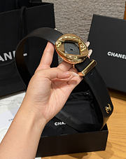Fortok Chanel Leather Belt Black/Gold - 6