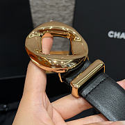 Fortok Chanel Leather Belt Black/Gold - 3