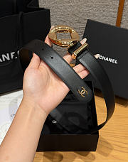 Fortok Chanel Leather Belt Black/Gold - 2