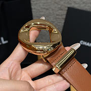 Fortok Chanel Leather Belt Cognac Brown/Gold - 5