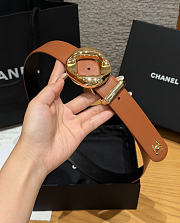 Fortok Chanel Leather Belt Cognac Brown/Gold - 2
