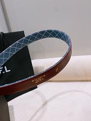 Fortok Chanel Quilted Calfskin & Gold-Tone Metal Leather Belt Blue - 4