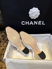 Fortok Chanel Tweed Slingback Shoes White - 4