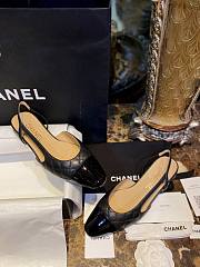 Fortok Chanel Quilted Slingback Flats Black - 6