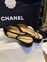 Fortok Chanel Quilted Slingback Flats Black - 4