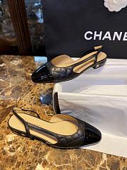 Fortok Chanel Quilted Slingback Flats Black - 3