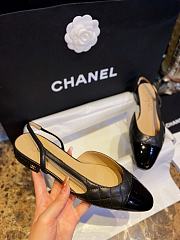 Fortok Chanel Quilted Slingback Flats Black - 2