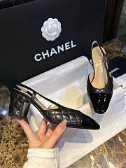 Fortok Chanel Quilted Slingback Heels Black - 6