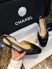 Fortok Chanel Quilted Slingback Heels Black - 5