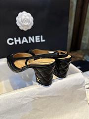 Fortok Chanel Quilted Slingback Heels Black - 4