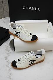 Fortok Chanel Calfskin Embossed Suede Sneakers  - 5