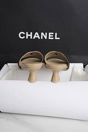 Fortok Chanel Lambskin CC Cutout Mules Beige - 3