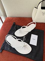 Fortok Celine Bay Triomphe Thong Sandals White Calfskin - 4