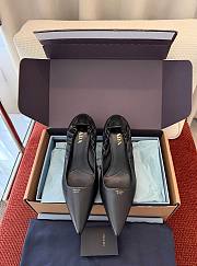 Fortok Prada Leather Pumps Pointed Shoes Black - 1