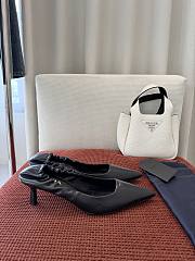 Fortok Prada Leather Pumps Pointed Shoes Black - 5