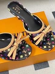 Fortok Louis Vuitton x Takashi Murakami 6AM Mules Bow Black - 2