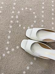 Fortok Salvatore Ferragamo Square-toe Slip-on Mules Kitten Heels White 5.5cm - 4