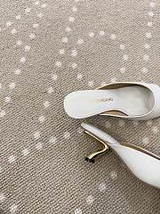 Fortok Salvatore Ferragamo Square-toe Slip-on Mules Kitten Heels White 5.5cm - 3