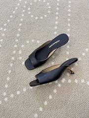 Fortok Salvatore Ferragamo Square-toe Slip-on Mules Kitten Heels Black 5.5cm - 2