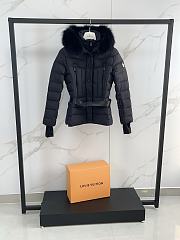 Fortok Moncler Grenoble Beverley Short Down Puffer Ski Jacket Fur-trimmed Hood Black - 1