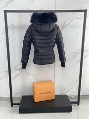 Fortok Moncler Grenoble Beverley Short Down Puffer Ski Jacket Fur-trimmed Hood Black - 3