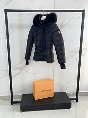 Fortok Moncler Grenoble Beverley Short Down Puffer Ski Jacket Fur-trimmed Hood Black - 2