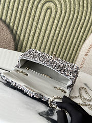 Fortok Chanel Flap Bag Black And White Sequined 20-12-6cm - 6