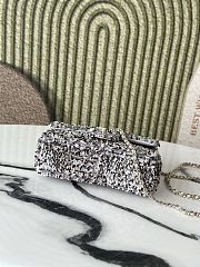 Fortok Chanel Flap Bag Black And White Sequined 20-12-6cm - 4