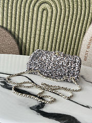 Fortok Chanel Flap Bag Black And White Sequined 20-12-6cm - 3