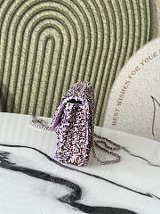 Fortok Chanel Flap Bag Purple Tone Sequined 20-12-6cm - 6