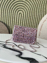 Fortok Chanel Flap Bag Purple Tone Sequined 20-12-6cm - 4