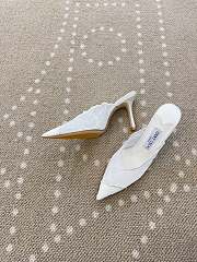Fortok Jimmy Choo White Lace-trimmed Pointed-toe Mules 10cm - 5