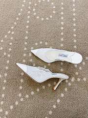 Fortok Jimmy Choo White Lace-trimmed Pointed-toe Mules 10cm - 4