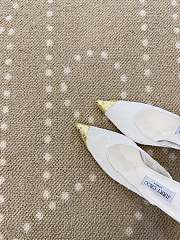 Fortok Jimmy Choo White Lace-trimmed Gold Pointed-toe Mules 10cm - 3