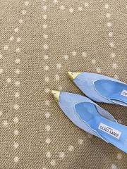 Fortok Jimmy Choo Blue Lace-trimmed Pointed-toe Mules 10cm - 6
