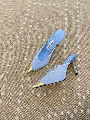 Fortok Jimmy Choo Blue Lace-trimmed Pointed-toe Mules 10cm - 5