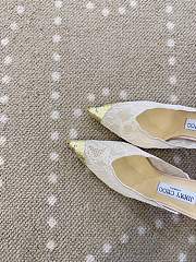 Fortok Jimmy Choo White/Pink Lace-trimmed Pointed-toe Mules 10cm - 6