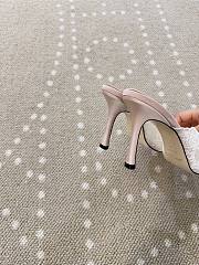 Fortok Jimmy Choo White/Pink Lace-trimmed Pointed-toe Mules 10cm - 3