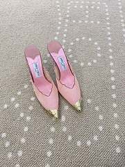 Fortok Jimmy Choo Pink Lace-trimmed Pointed-toe Mules 10cm - 1
