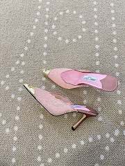 Fortok Jimmy Choo Pink Lace-trimmed Pointed-toe Mules 10cm - 6