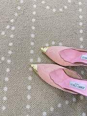 Fortok Jimmy Choo Pink Lace-trimmed Pointed-toe Mules 10cm - 3