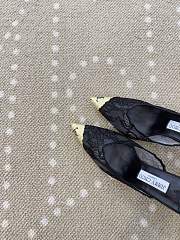 Fortok Jimmy Choo Black Lace-trimmed Pointed-toe Mules 10cm - 6
