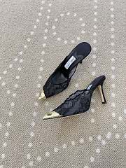 Fortok Jimmy Choo Black Lace-trimmed Pointed-toe Mules 10cm - 3