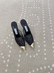 Fortok Jimmy Choo Black Lace-trimmed Pointed-toe Mules 10cm - 1