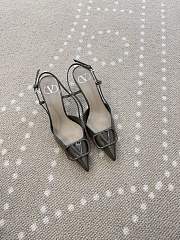 Fortok Valentino Patent Leather Slingback Pumps Olive Brown 8cm - 1