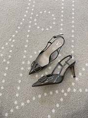 Fortok Valentino Patent Leather Slingback Pumps Olive Brown 8cm - 6