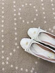 Fortok Valentino Garavani Nappa Quilted Bow Ballerina Flats White - 6