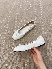 Fortok Valentino Garavani Nappa Quilted Bow Ballerina Flats White - 2