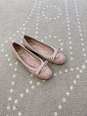 Fortok Valentino Garavani Nappa Quilted Bow Ballerina Flats Beige Pink - 6